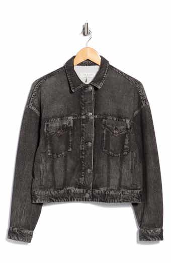 rb Miramar Trompe l'Oeil Faux Denim Terry Trucker Jacket