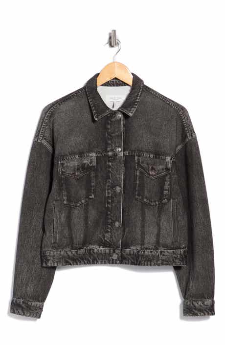 rb Miramar Trompe l'Oeil Faux Denim Terry Trucker Jacket
