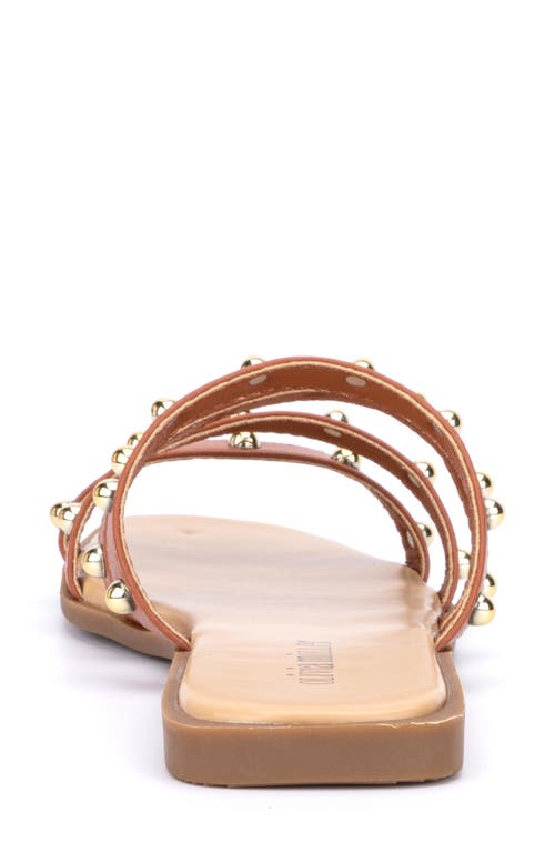Olivia Miller Heidi Cabochon Stud Slide Sandal In Cognac