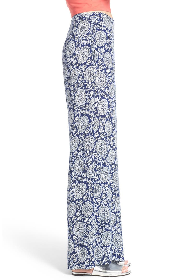 Print High Waist Wide Leg Pants, Alternate, color, NAVY