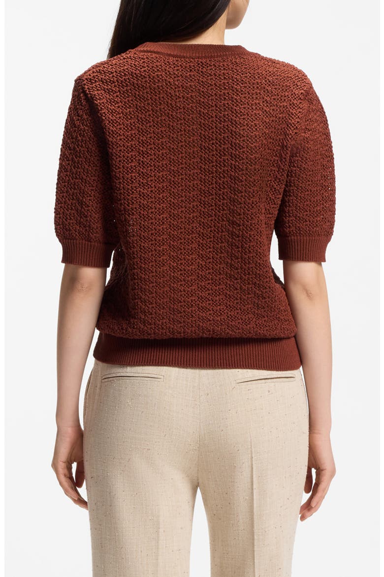 Folearia Short Sleeve Cotton Sweater, Alternate, color, TORTOISE SHELL