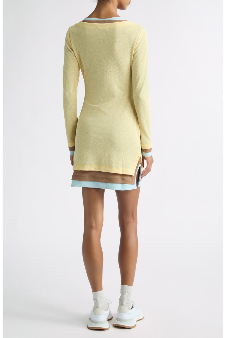 Lyna Long Sleeve Contrast Layered Minidress, Alternate, color, YELLOW MULTI
