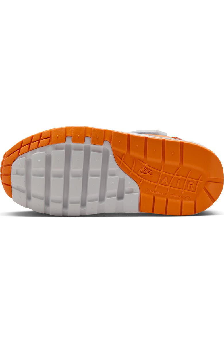 Nike Kids' Air Max 1 EasyOn Sneaker, Alternate, color, Light Silver/ Orange/ Navy