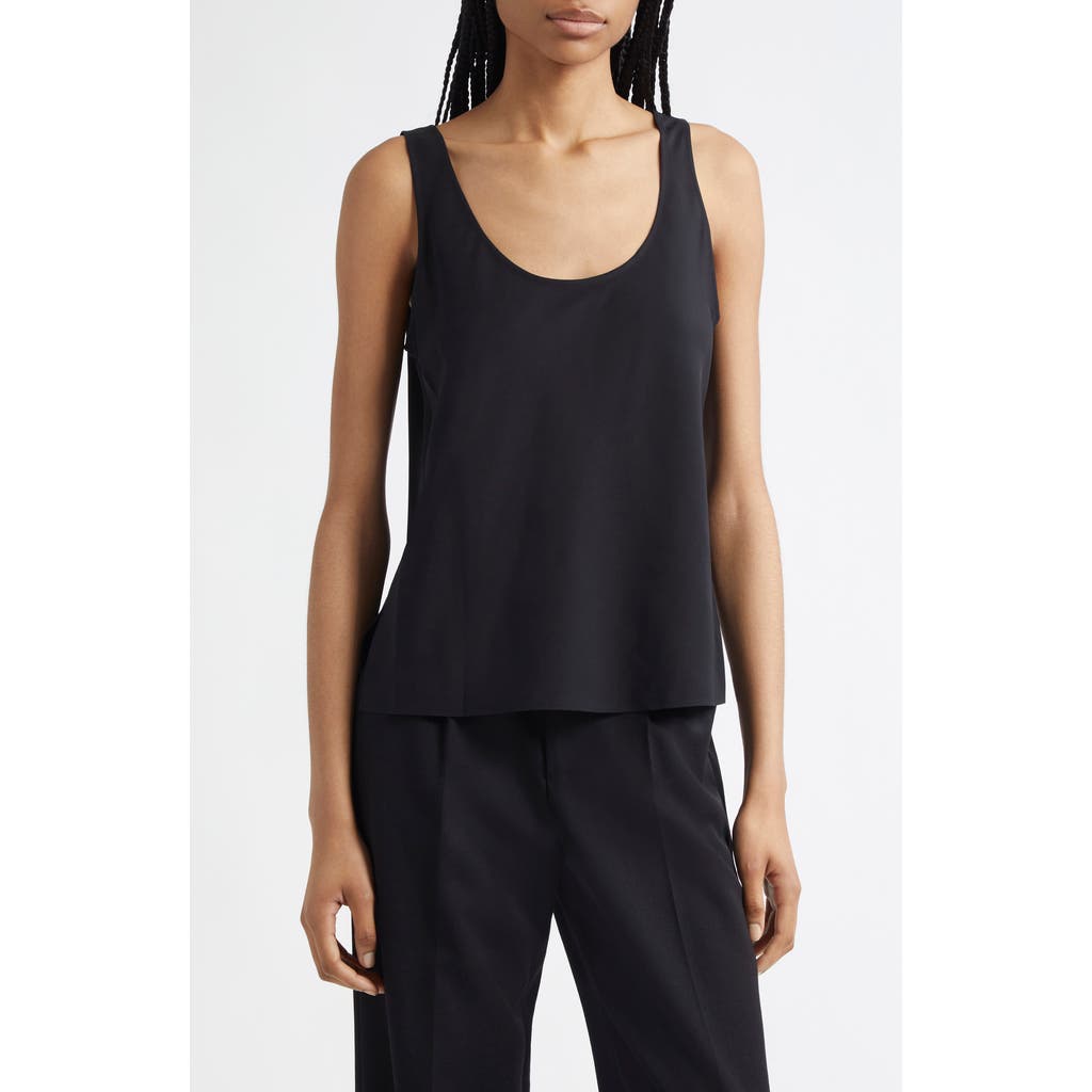 Vince Bias Stretch Silk Tank In Black