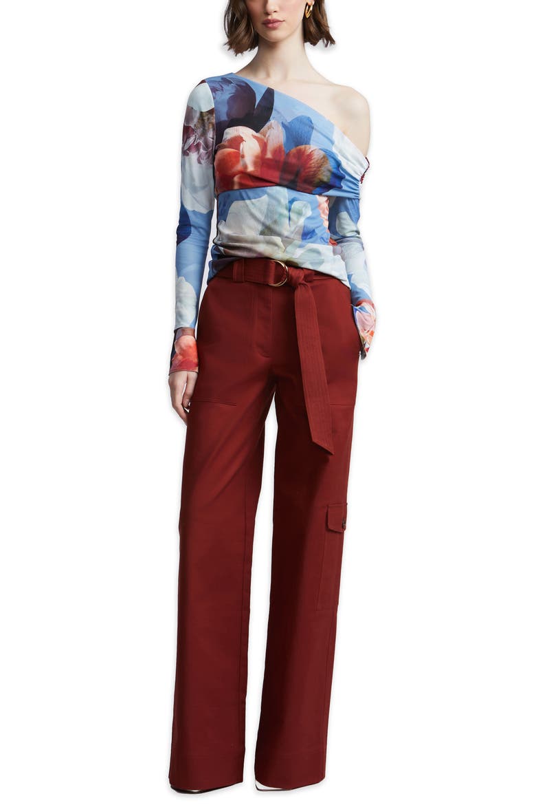Irma Off-the-Shoulder Long Sleeve Top, Alternate, color, CORAL GARDEN PRINT