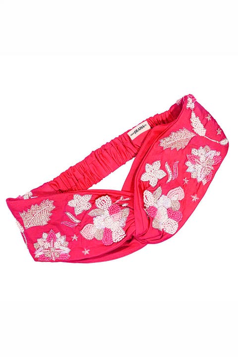 Blossom Embellished Hair Band for Women - Hot Pink