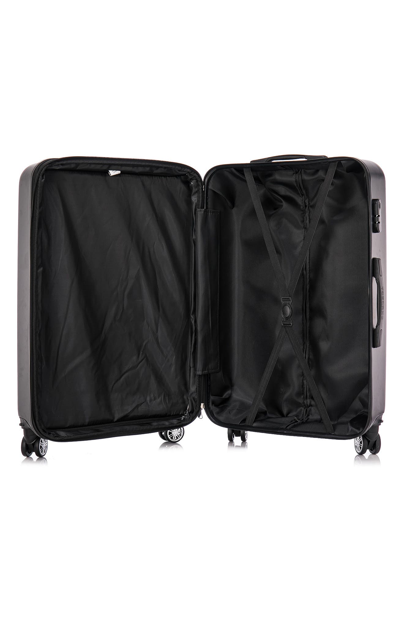 TUCCI Colpi Hardshell 3-Piece Spinner Luggage Set, Alternate, color, Black