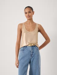 Hush Metallic Scoop Neck Slub Vest