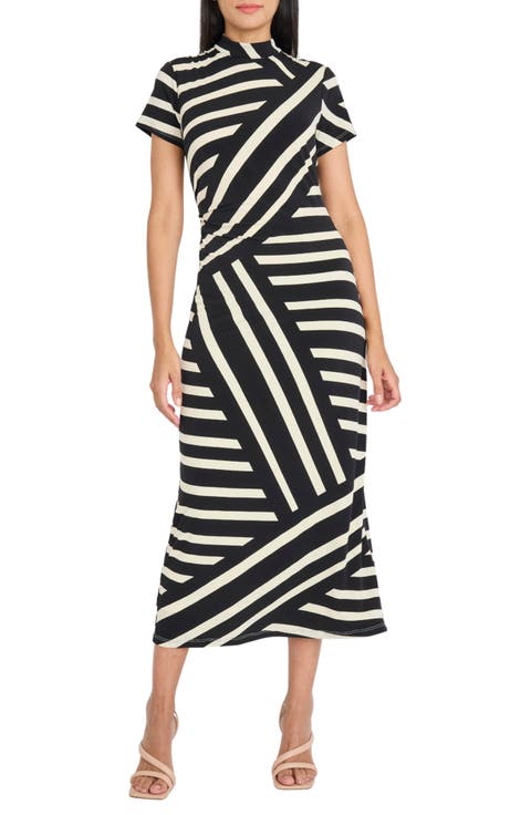 Mock Neck Midi Dress