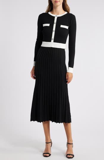 Black white sweater dress on sale