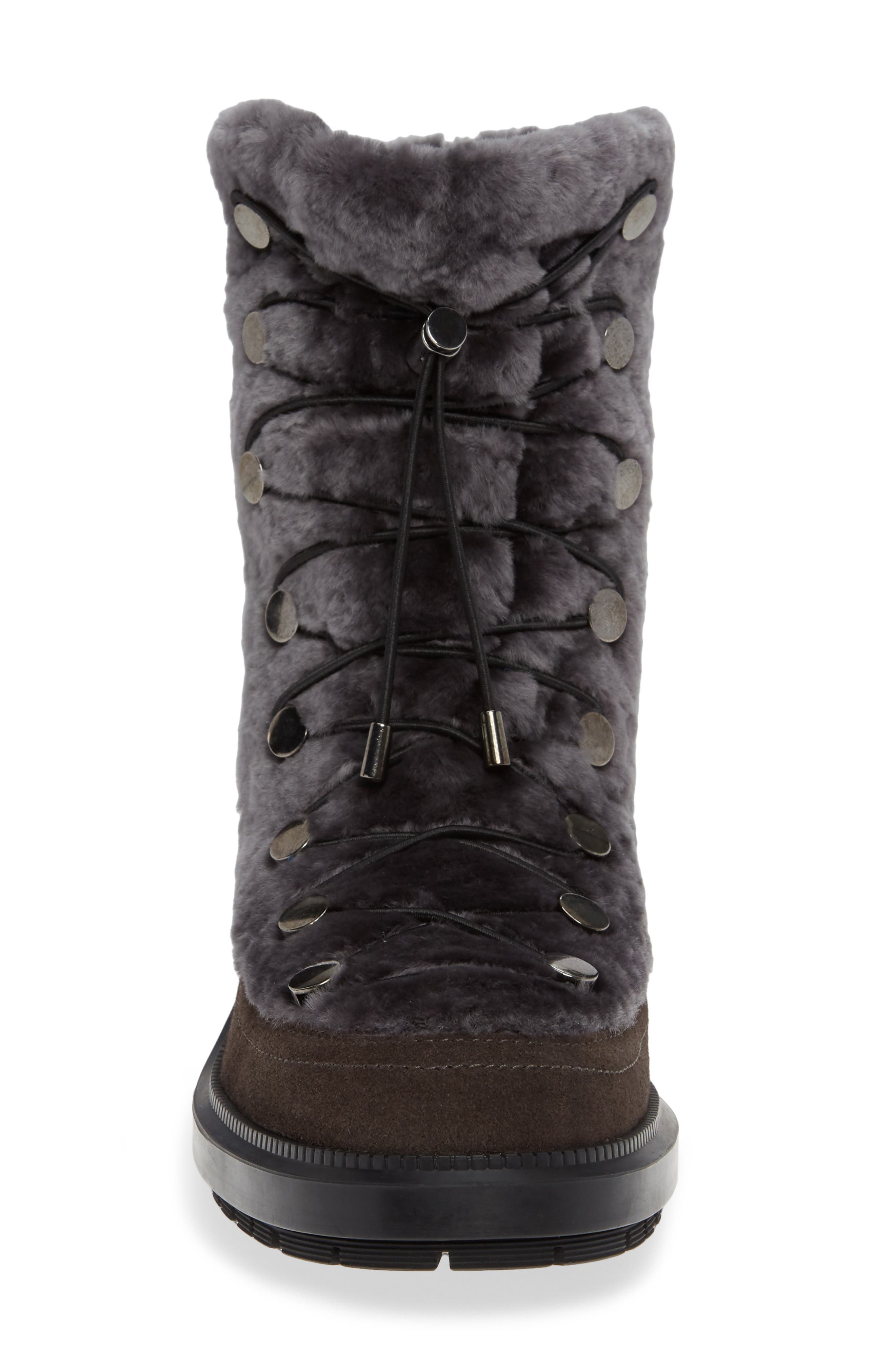 Lorena Genuine Shearling Boot, Alternate, color, GREY