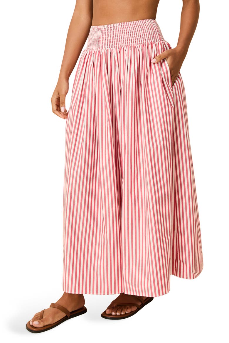 The Noreen Cotton Maxi Skirt, Main, color, LIPSTICK RED