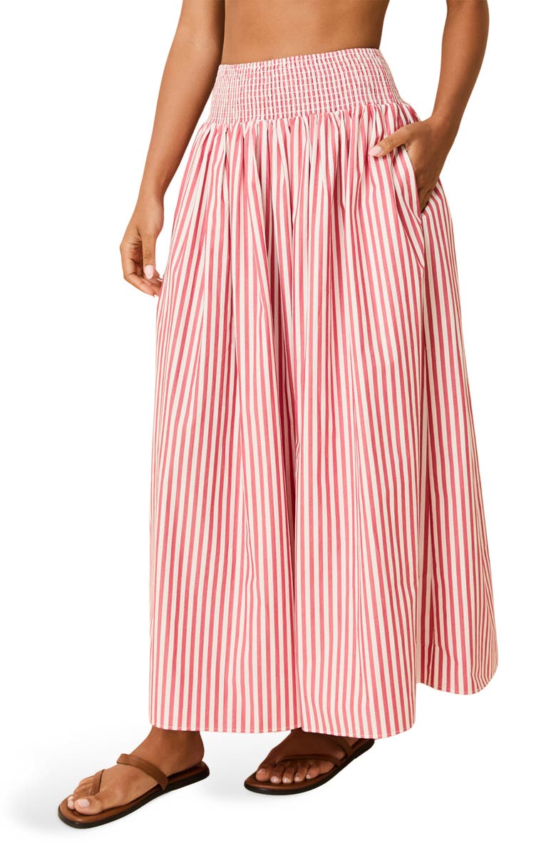 Solid & Striped The Noreen Cotton Maxi Skirt, Main, color, Lipstick Red