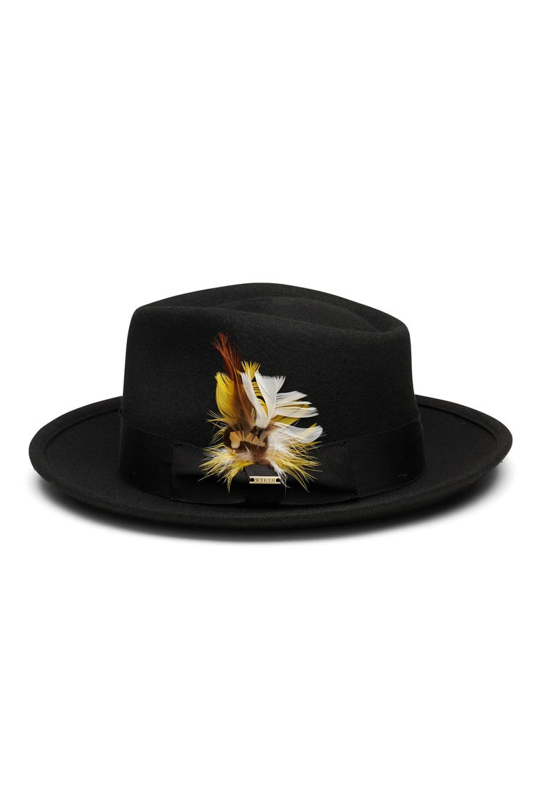 Wool Fedora Hat, Alternate, color, BLACK