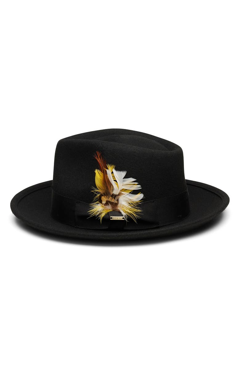 Wyeth Wool Fedora Hat, Alternate, color, Black
