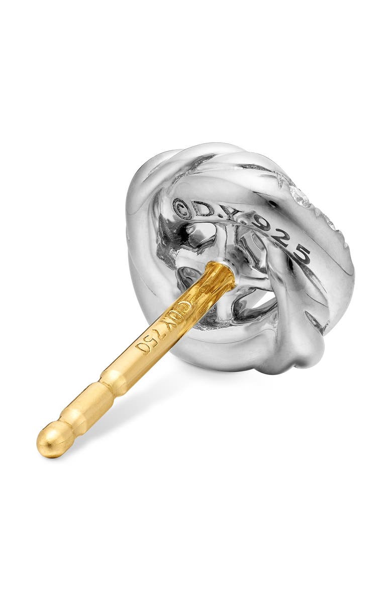 David Yurman Petite Infinity Stud Earrings with Diamonds in Sterling Silver, Alternate, color, Diamond/ Silver