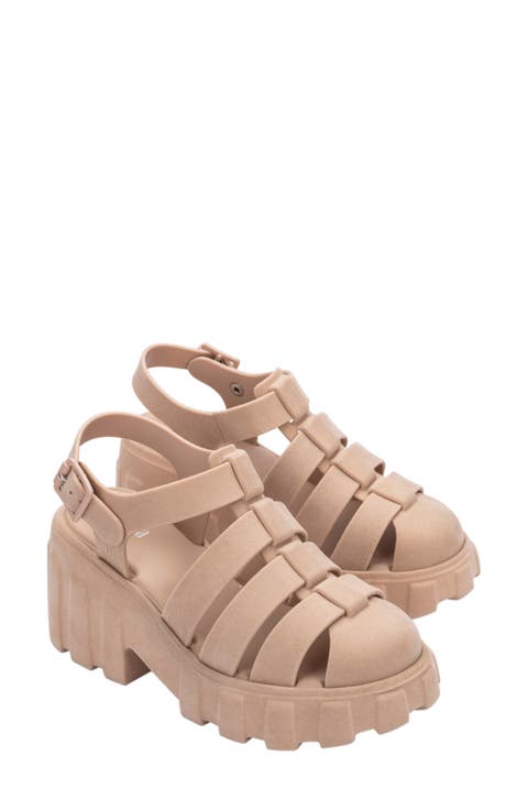 Megan Velvet Platform Fisherman Sandal (Women)