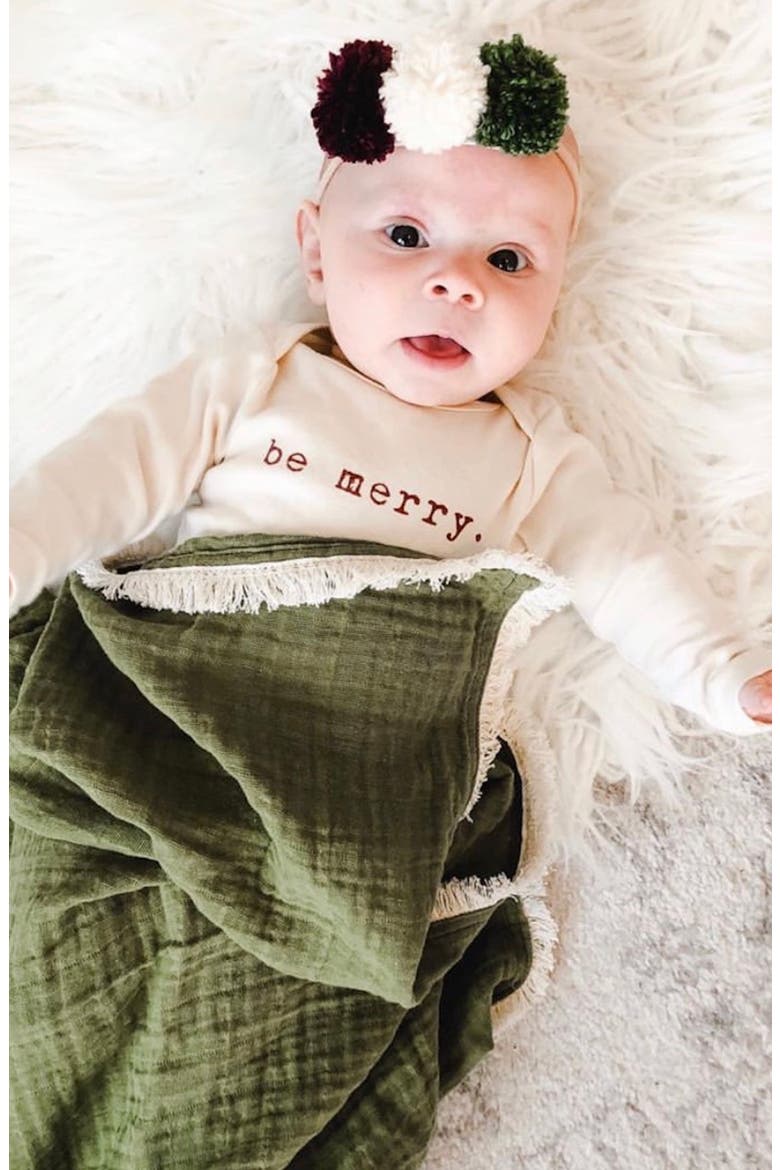 Be Merry Organic Cotton Bodysuit, Alternate, color, NATURAL