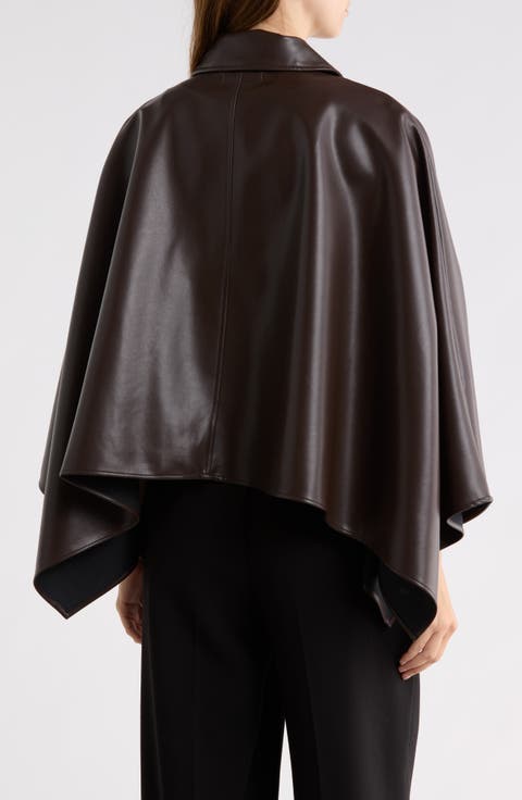 Faux Leather Cape