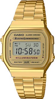 CASIO Vintage A168WG-9VT Digital Bracelet Watch, 33.5mm x 28.6mm