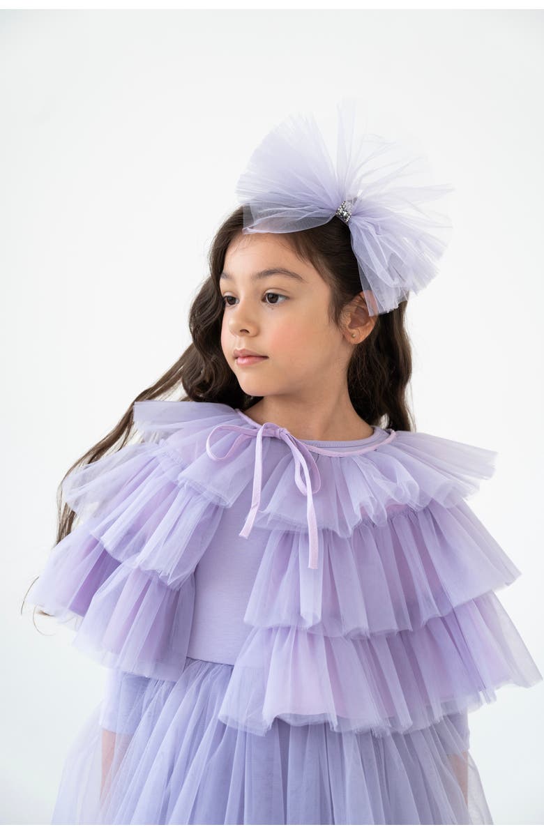 Mini Celebrities Cloud Tulle Dress Set, Alternate, color, Purple Bloom