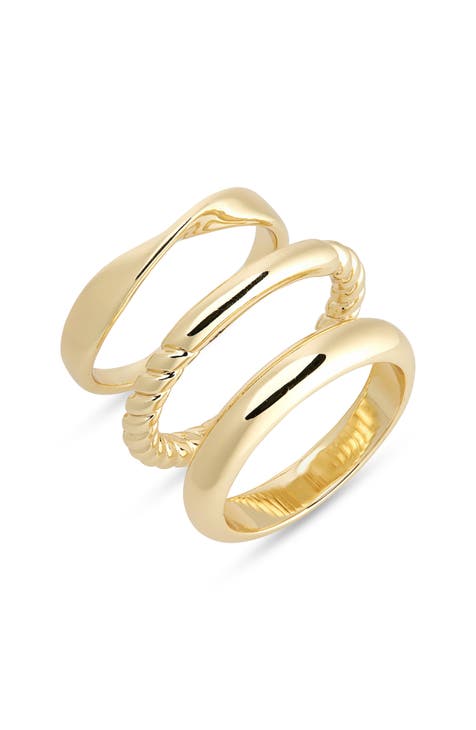 3-Piece Textured Ring Set