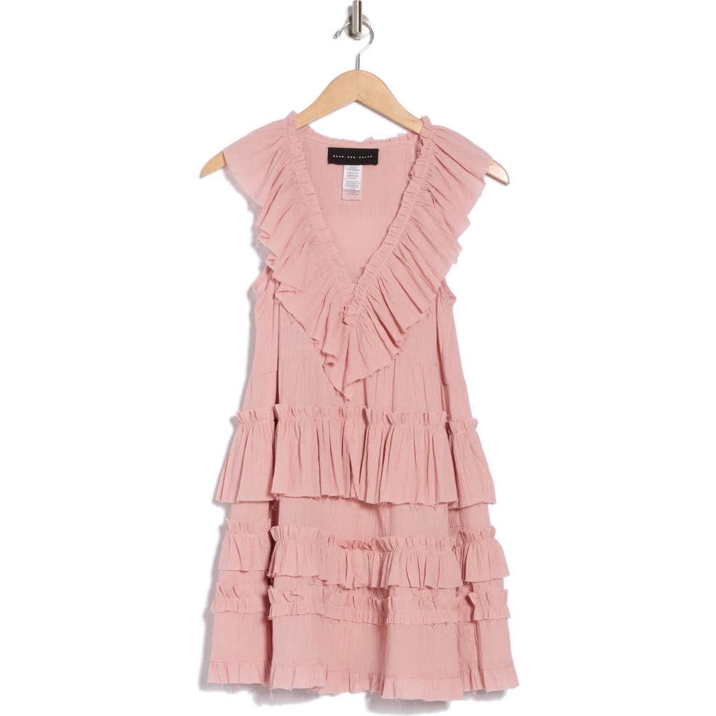 Know One Cares Sleeveless Ruffle Tiered Minidress In Pink