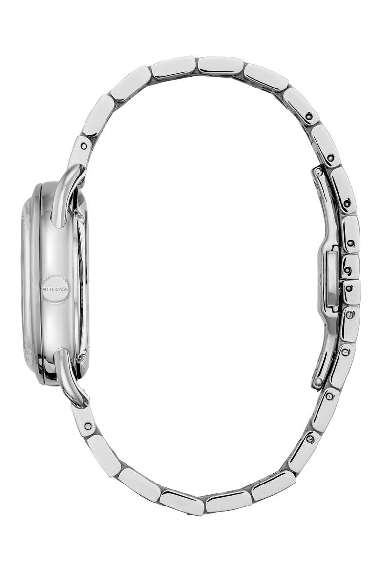 Joseph Bulova Commodore Bracelet Watch, Alternate, color, SILVER-TONE