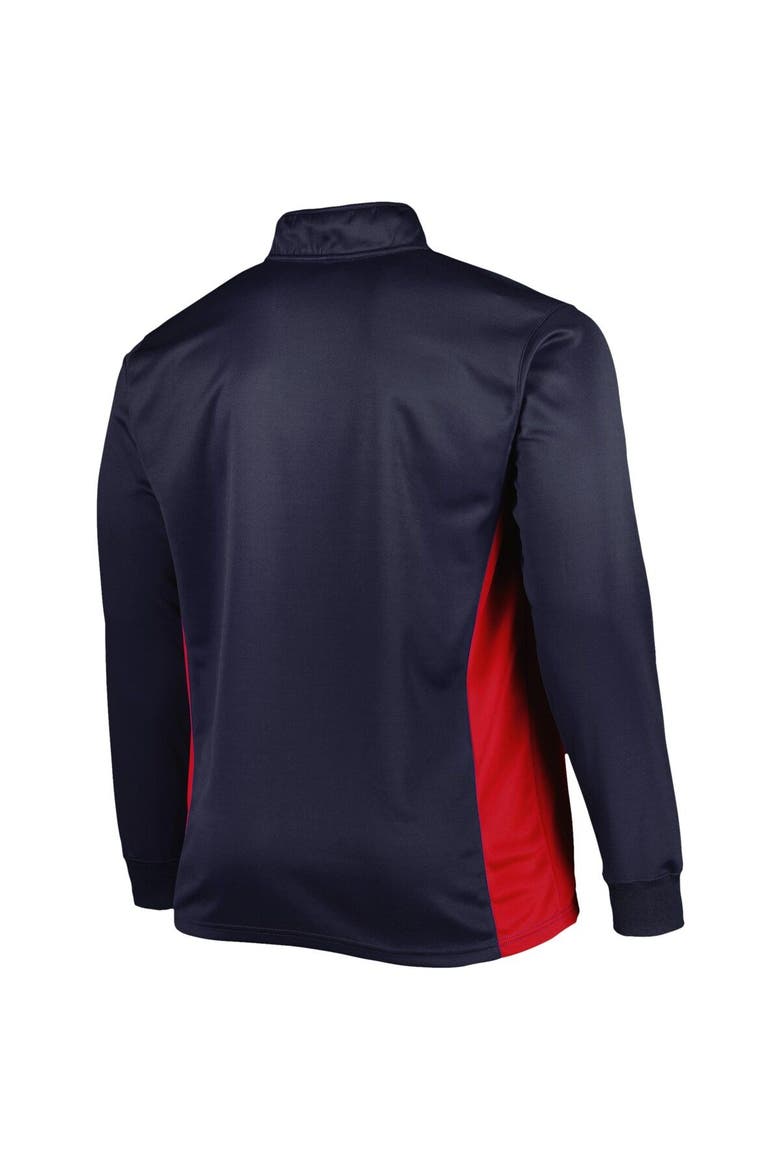Men's Navy New England Patriots Big & Tall Quarter-Zip Top, Alternate, color, Navy