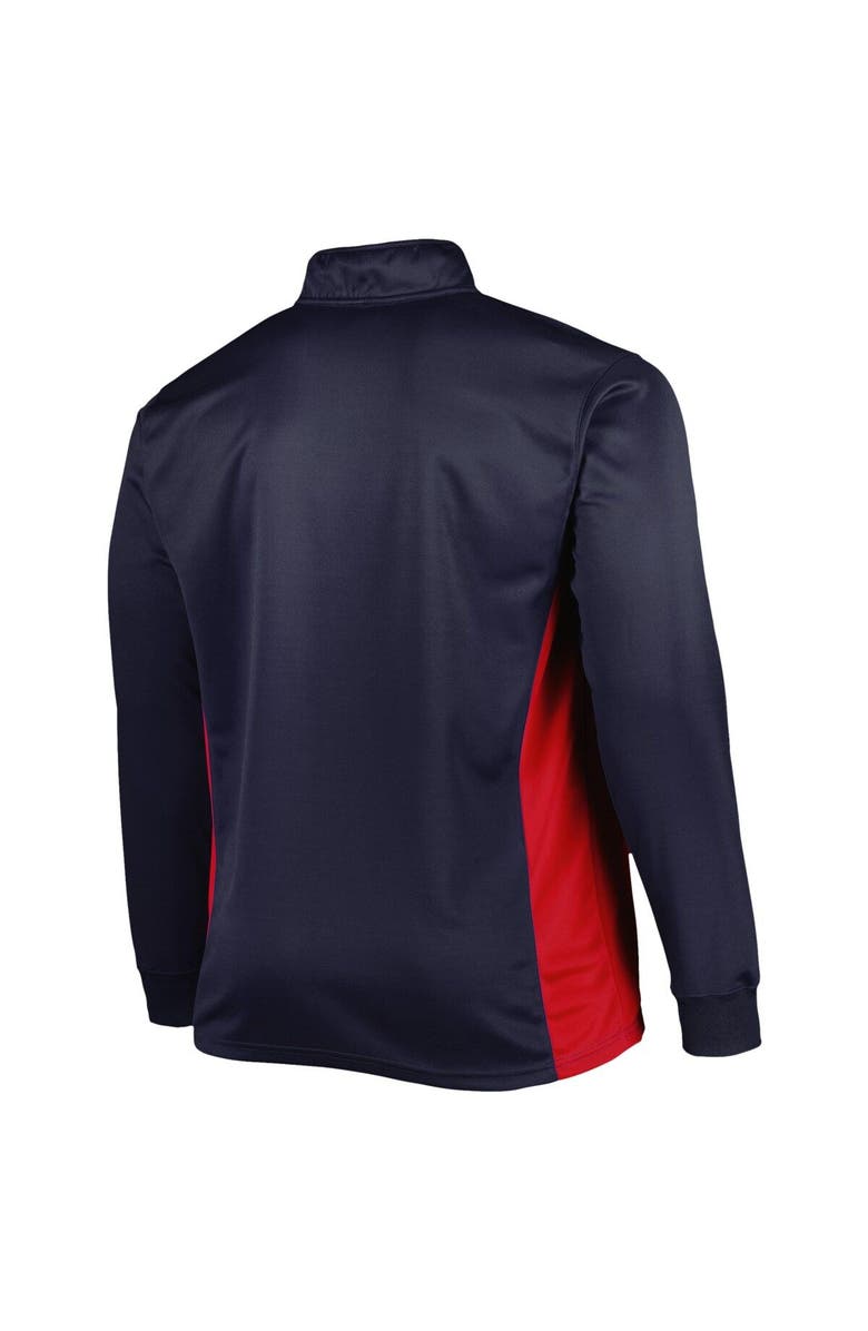 PROFILE Men's Navy New England Patriots Big & Tall Quarter-Zip Top, Alternate, color, 