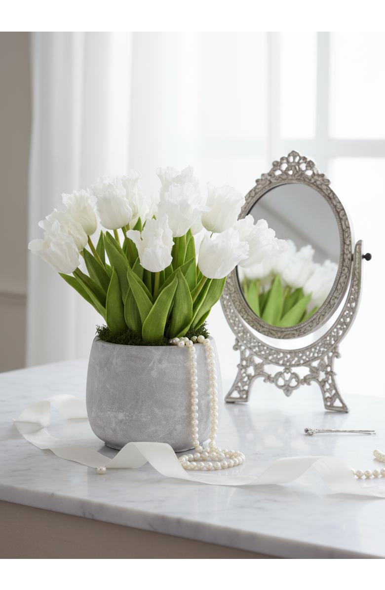 CocoBella Indie Cement RealTouch Tulip Arrangement, Alternate, color, 