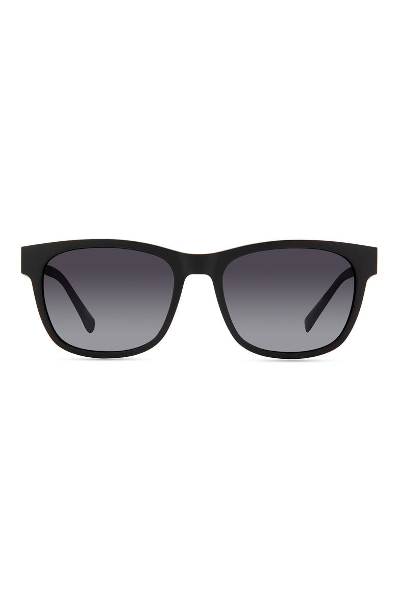 Aino 53mm Polarized Square Sunglasses, Main, color, BLACK