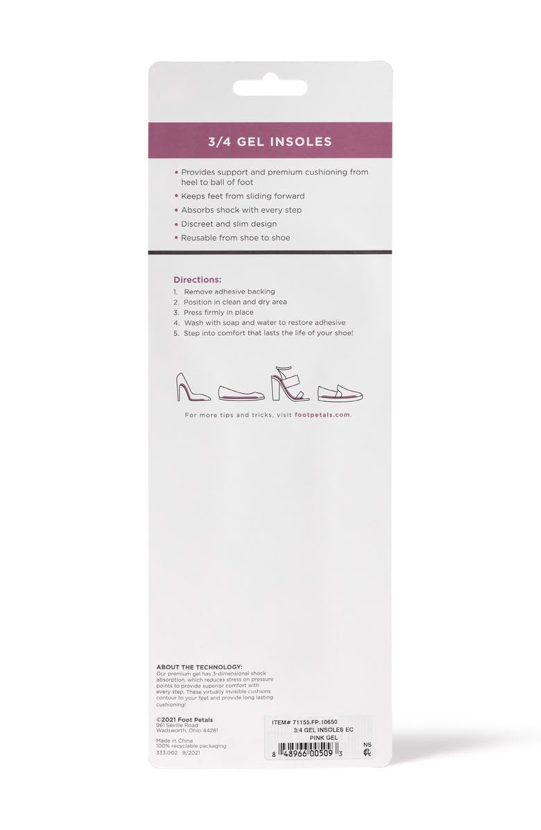 Foot Petals 3/4 Gel Insoles, Alternate, color, Pink Gel
