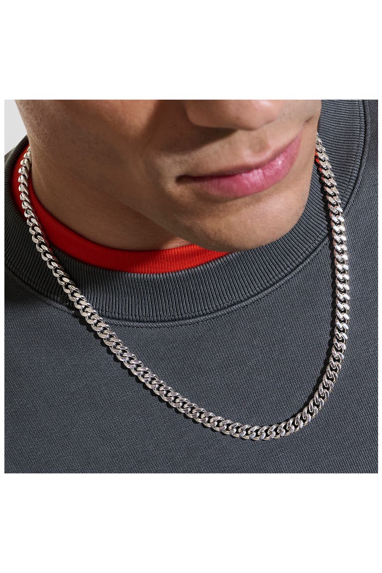 Curb Chain Necklace, 7mm, Alternate, color, STERLING SILVER - 20 INCHES