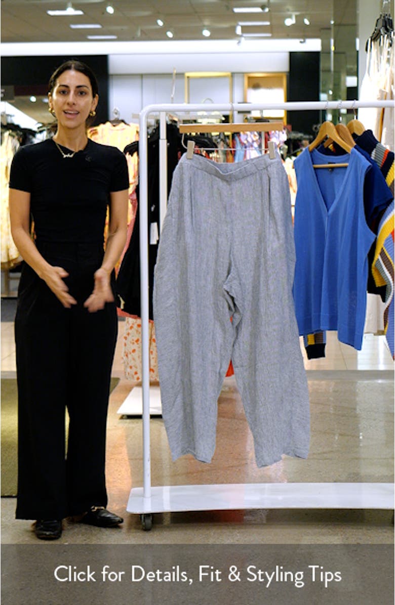 Stripe Organic Linen Lantern Pants, sales video thumbnail