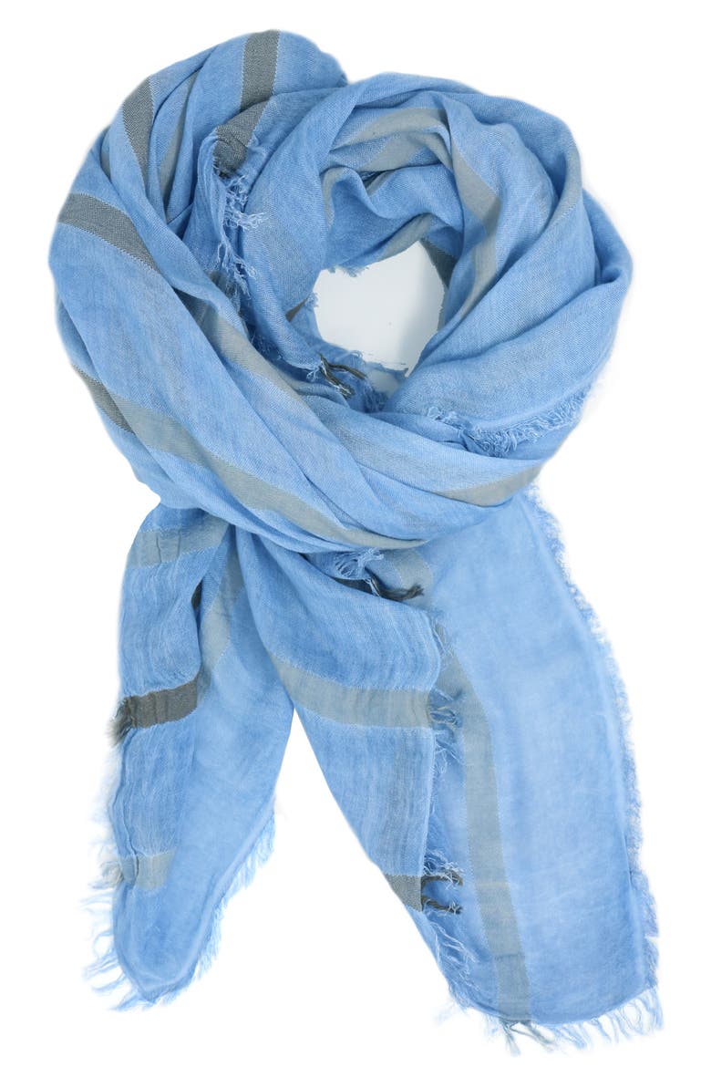 Reversible Yarn Dyed Fringe Scarf, Alternate, color, BLUE