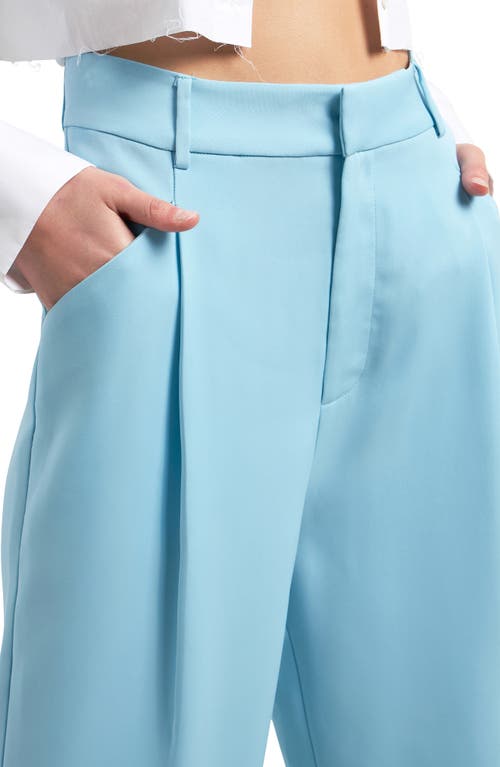 Endless Rose Classic Pleated Suit Trousers In Ocean Blue