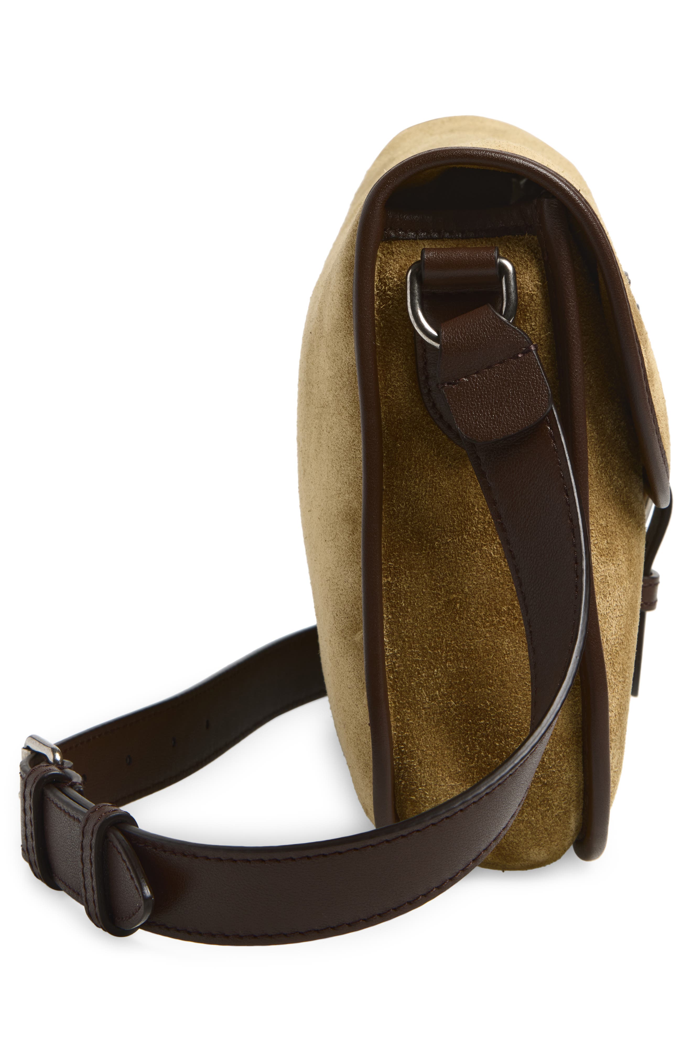 Antibes Suede Crossbody Bag, Alternate, color, BEIGE