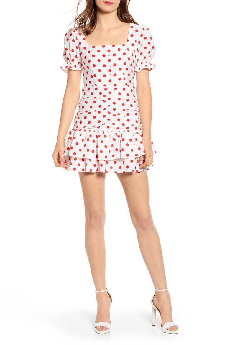 Polka Dot Minidress, Main, color, MULTI