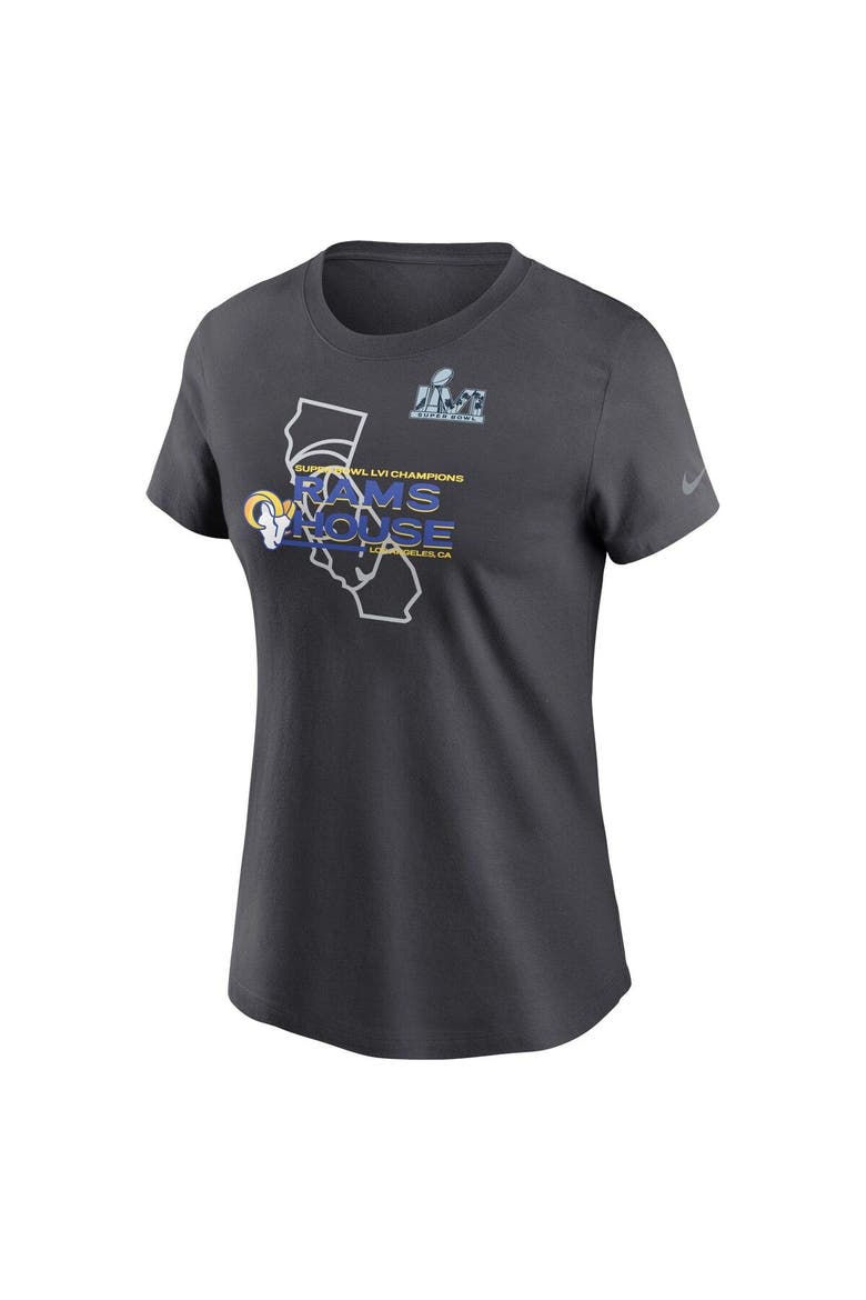 Women's Nike Anthracite Los Angeles Rams Super Bowl LVI Champions Hometown T-Shirt, Alternate, color, Anthracite