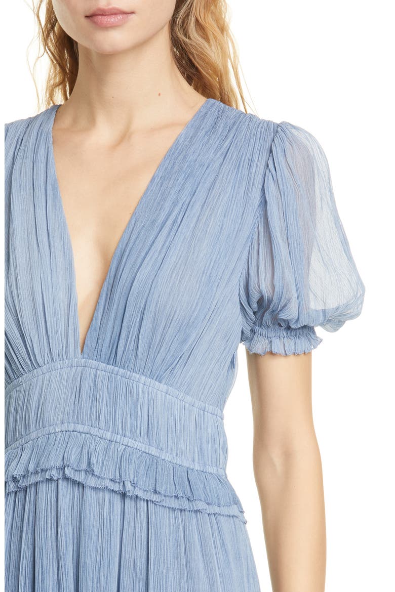 Elodie Pleated Silk Midi Dress, Alternate, color, SLATE