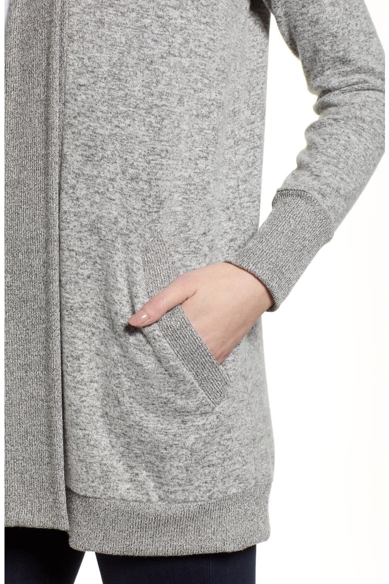 Gibson Cozy Ribbed Cardigan, Alternate, color, H GREY