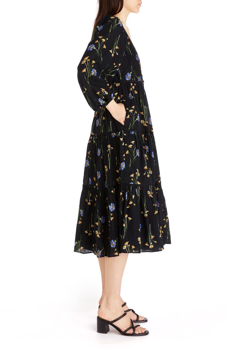 Madewell Xiomara Floral Print Long Sleeve Cotton Dress, Alternate, color,