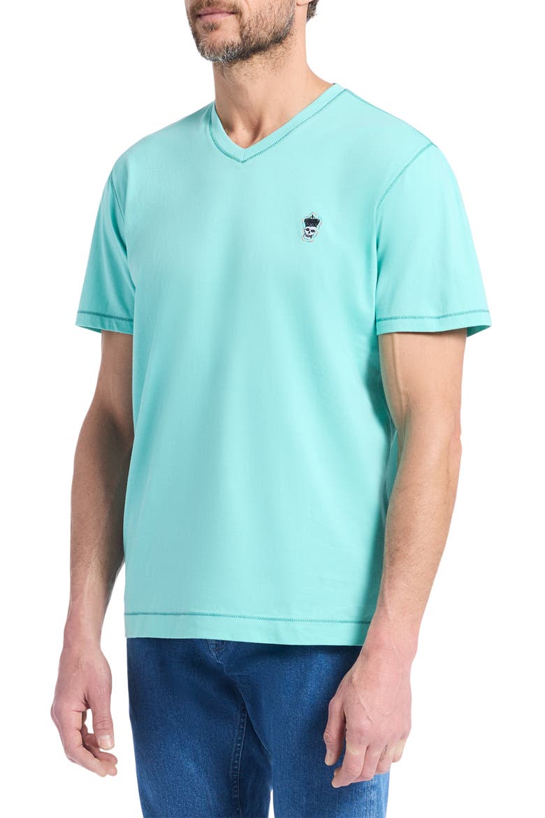 Damien V-Neck Knit T-Shirt, Alternate, color, SEAFOAM