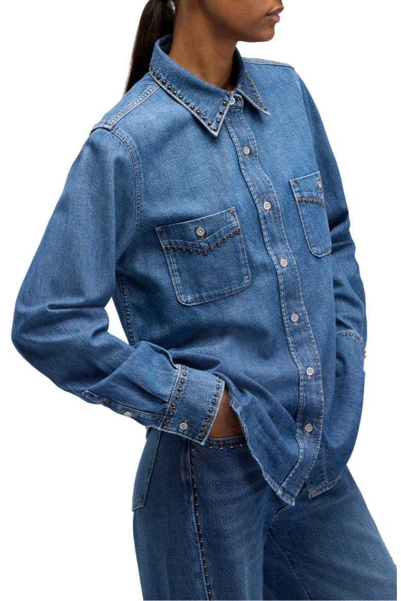 Western Stud Denim Shirt, Alternate, color, STREET WISE WIT
