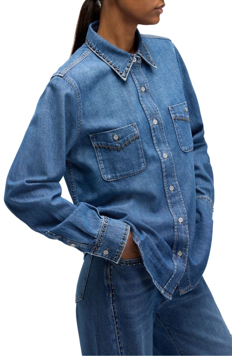 Seven Western Stud Denim Shirt, Alternate, color, Street Wise Wit
