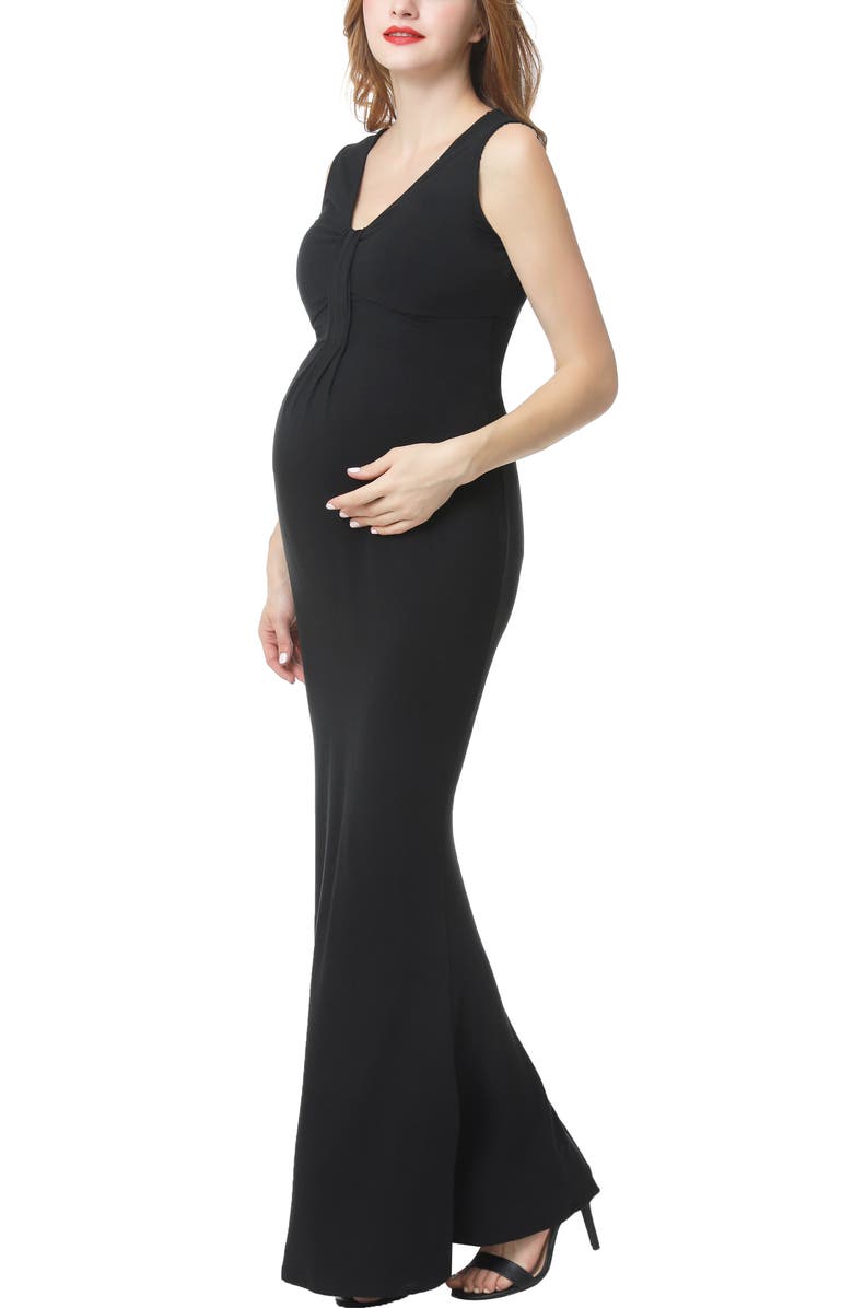 Kimi & Kai Edrei Maternity Mermaid Maxi Dress, Alternate, color, Black