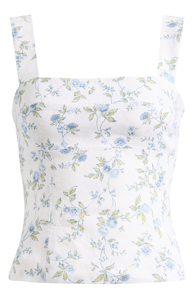 Reformation Darci Floral Linen Tank, Main, color, Nostalgia
