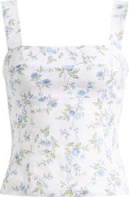 Reformation Darci Floral Linen Tank