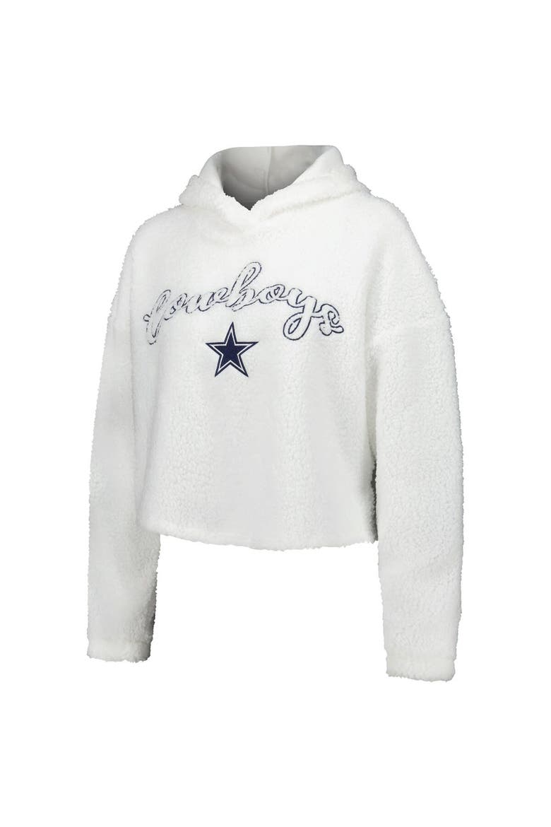 Women's Concepts Sport  White Dallas Cowboys Fluffy Pullover Sweatshirt & Shorts Sleep Set, Alternate, color, White